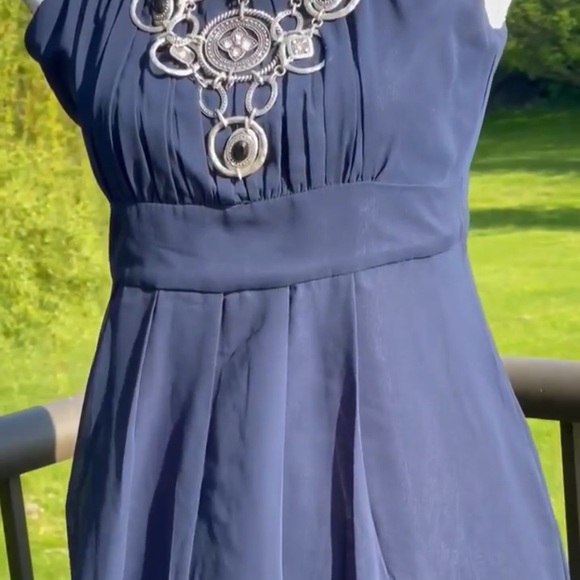 Chiffon Dress - Navy - size 14 - Picture 3 of 15